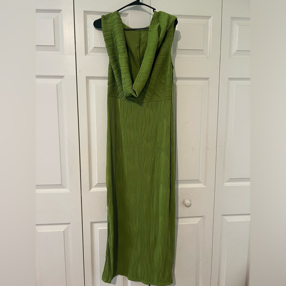 Green hooded dress